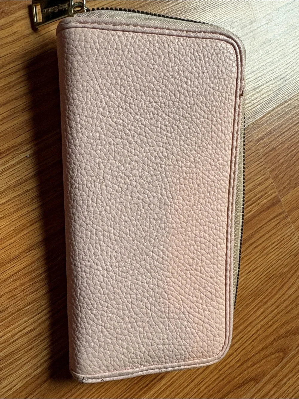 Juicy Couture Light Pink Pebbled Zip-Around Wallet with Gold Charm - Picture 5 of 7